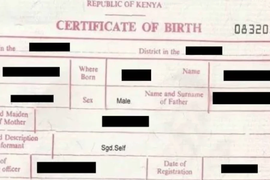 birth certificate